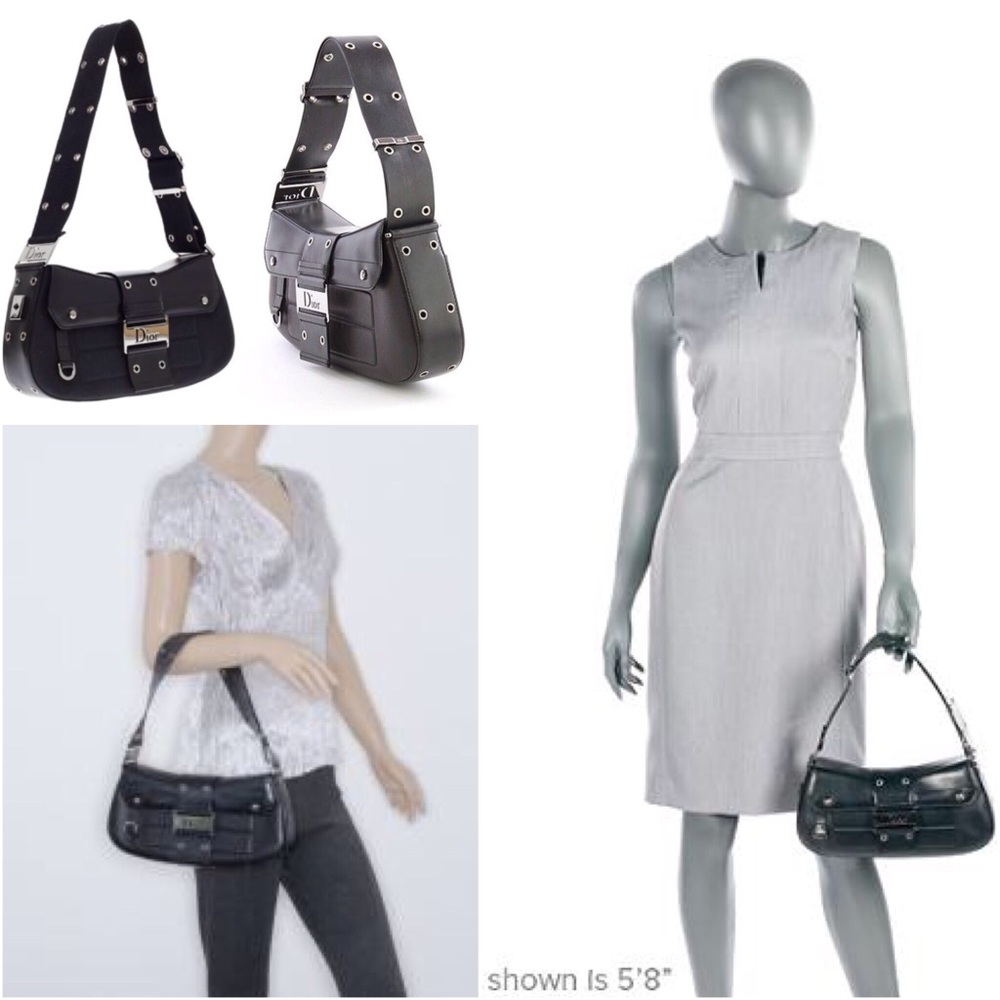 🚫SOLD -CHRISTIAN DIOR BLACK LEATHER GUNMETAL BAG - Picture 8 of 8